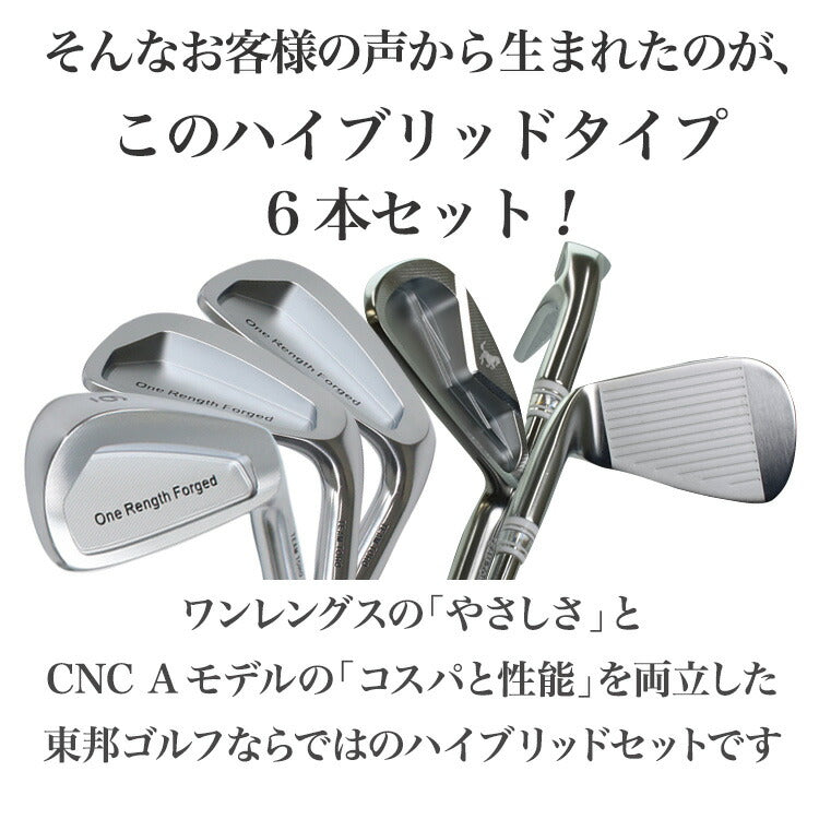 東邦ゴルフ ハイブリッド ワンレングスアイアン 6本セット ワンレングス 5番 6番 7番 + CNC A 8番 9番 PW ( ピッチングウェッジ )