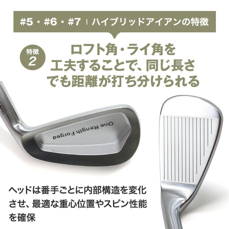 東邦ゴルフ ハイブリッド ワンレングスアイアン 6本セット ワンレングス 5番 6番 7番 + CNC A 8番 9番 PW ( ピッチングウェッジ )