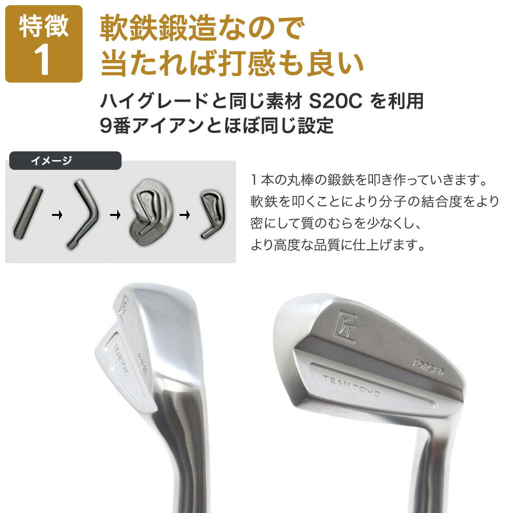 匠ミニアイアン 軟鉄鍛造 極小ミニヘッド 小ぶりヘッド 小型アイアン 練習器具 トレーニング 本番でも使える 42度 35インチ スチールシャフト NS製シャフト 高密度樹脂系グリップ