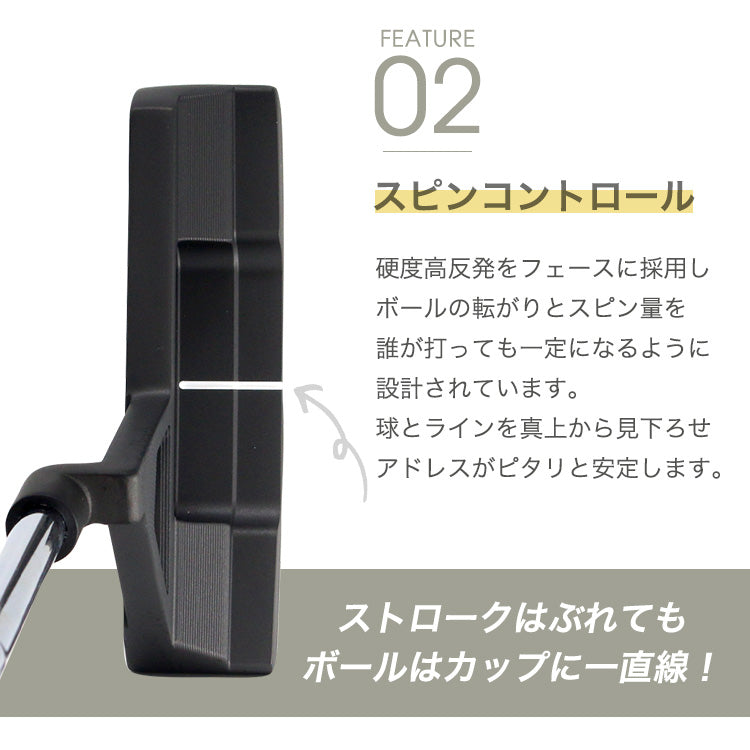 ゴルフクラブ パター トライアングル ピンパター スピンコントロール 軟鉄削出しパター / ピンタイプ / 黒染め仕上げ / 東邦ゴルフ 黒 ブラック ALL CNC加工 SCパター要望 人気 golfclub 短尺 32インチ 軟鉄パター 短尺パター 軟鉄鍛造