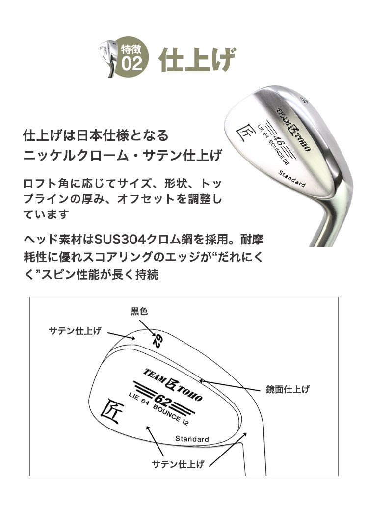匠スタンダード ウェッジ 46度 50度 52度 54度 56度 58度 60度 62度 工場直売 メンズ レディース ウエッジ ゴルフクラブ バンカー ピッチングウェッジ アプローチウェッジ サンドウェッジ ロブウェッジ 東邦ゴルフ
