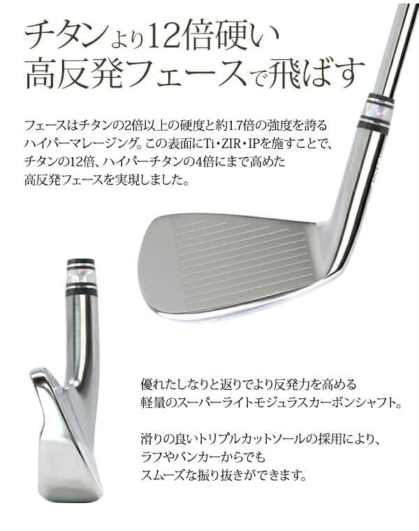 アイアンセット 軟鉄鍛造 2ピース 5番 6番 7番 8番 9番 PW ( ピッチングウェッジ ) の 6本セット ゴルフクラブ セット アイアン セット ゴルフクラブ 飛距離 1番手アップ 2層構造 マイルドな打感 安定感 方向性 スピン 東邦ゴルフ