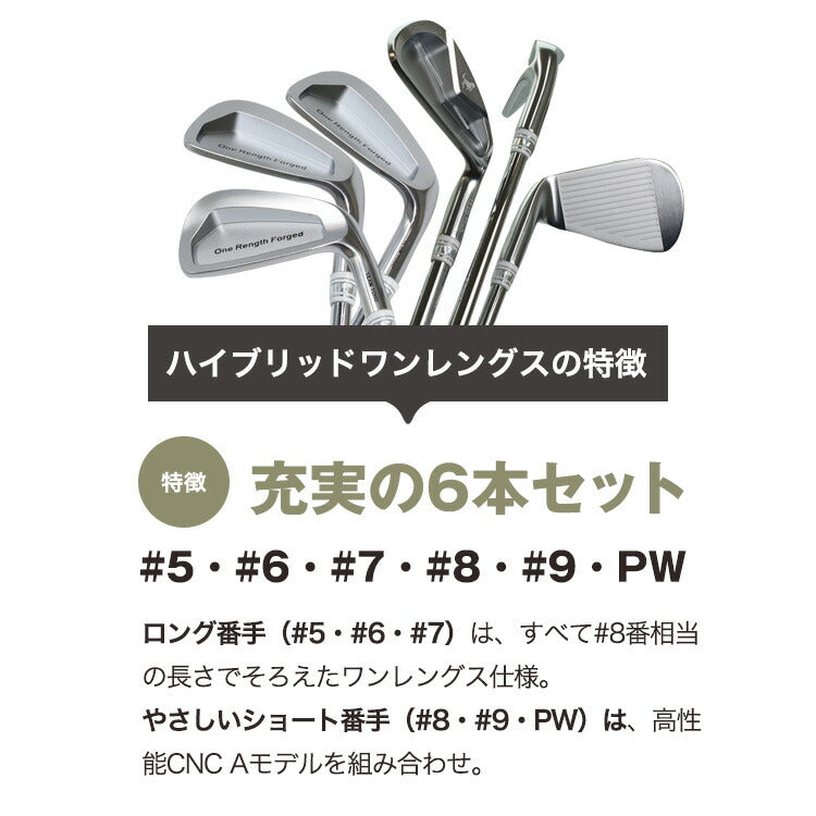 東邦ゴルフ ハイブリッド ワンレングスアイアン 6本セット ワンレングス 5番 6番 7番 ＋ CNC A 8番 9番 PW ( ピッチングウェッジ )
