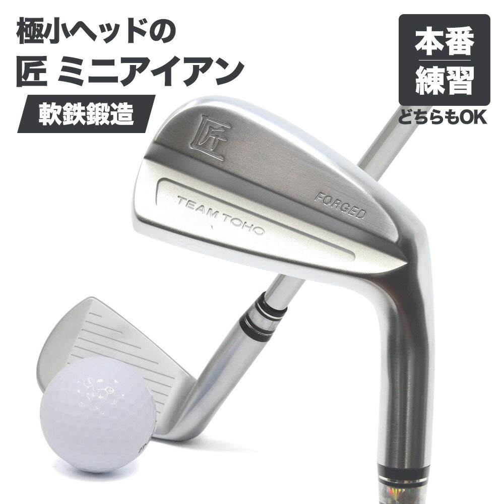 匠ミニアイアン 軟鉄鍛造 極小ミニヘッド 小ぶりヘッド 小型アイアン 練習器具 トレーニング 本番でも使える 42度 35インチ スチールシャフト NS製シャフト 高密度樹脂系グリップ