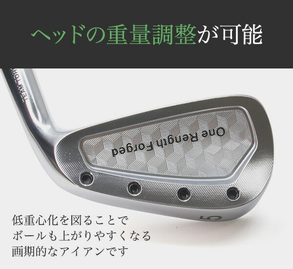 ワンレングスアイアン PW 単品1本 ワンレングス 軟鉄鍛造 アイアン ネジ式 PW 【 地クラブ アイアン ゴルフクラブ】 やさしいアイアン 同じ長さ 同じスイング 打ち分け NS製シャフト 高密度樹脂系グリップ